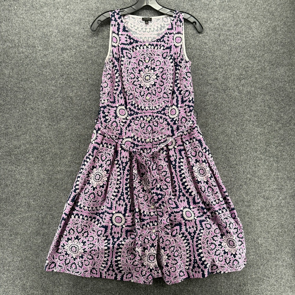 Talbots Dress Womens 4 Paisley Button Up Boho Cottagecore Peasant Farm Modest